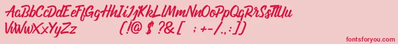 Ondfuturs Demo Font – Red Fonts on Pink Background