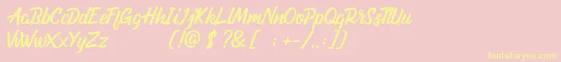Ondfuturs Demo-Schriftart – Gelbe Schriften auf rosa Hintergrund
