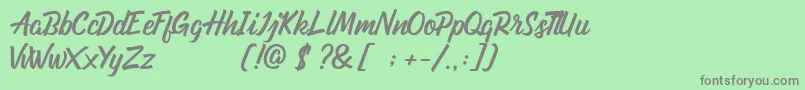 フォントOndfuturs Demo – 緑の背景に灰色の文字