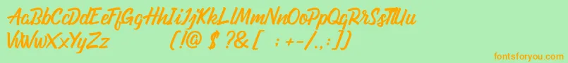 Ondfuturs Demo Font – Orange Fonts on Green Background