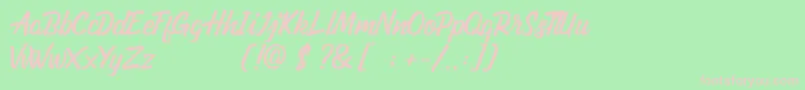 Ondfuturs Demo Font – Pink Fonts on Green Background