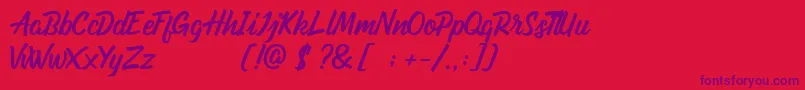 Ondfuturs Demo Font – Purple Fonts on Red Background