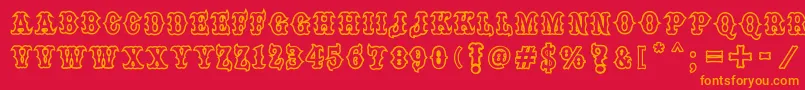 フォントone percent font – 赤い背景にオレンジの文字