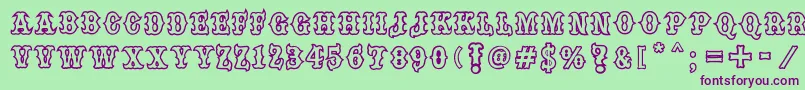 one percent font-Schriftart – Violette Schriften auf grünem Hintergrund