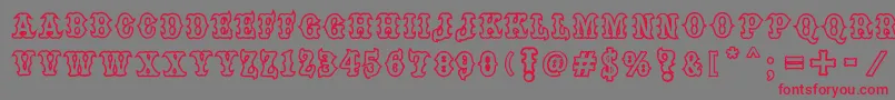 フォントone percent font – 赤い文字の灰色の背景