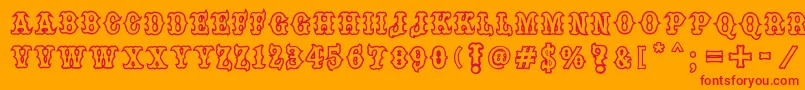 one percent font-fontti – punaiset fontit oranssilla taustalla