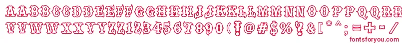 フォントone percent font – 白い背景に赤い文字