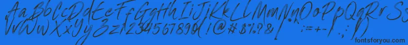 One Piece   PERSONAL USE-Schriftart – Schwarze Schriften auf blauem Hintergrund