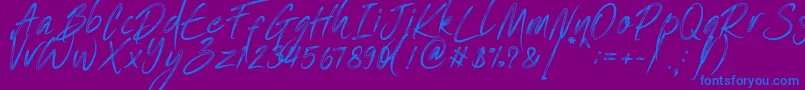 One Piece   PERSONAL USE Font – Blue Fonts on Purple Background