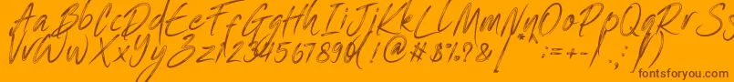 One Piece   PERSONAL USE Font – Brown Fonts on Orange Background