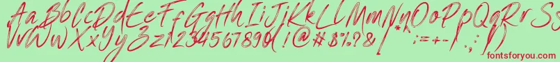 One Piece   PERSONAL USE Font – Red Fonts on Green Background