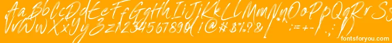 One Piece   PERSONAL USE-Schriftart – Weiße Schriften auf orangefarbenem Hintergrund