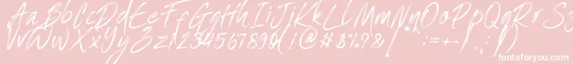 One Piece   PERSONAL USE-Schriftart – Weiße Schriften auf rosa Hintergrund