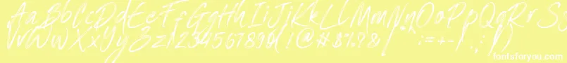 One Piece   PERSONAL USE Font – White Fonts on Yellow Background