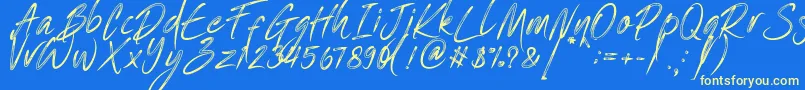 One Piece   PERSONAL USE Font – Yellow Fonts on Blue Background