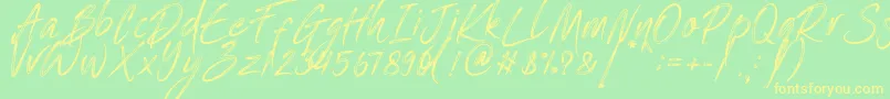 One Piece   PERSONAL USE Font – Yellow Fonts on Green Background