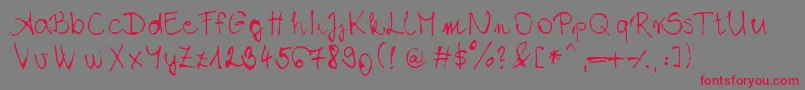 ChloeSHandwriting Font – Red Fonts on Gray Background
