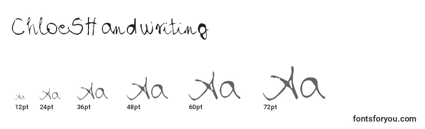 ChloeSHandwriting Font Sizes