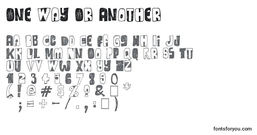 Schriftart One Way Or Another – Alphabet, Zahlen, spezielle Symbole
