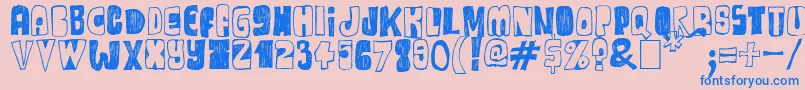 One Way Or Another Font – Blue Fonts on Pink Background