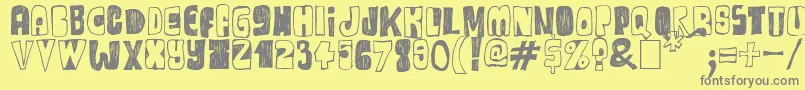 One Way Or Another Font – Gray Fonts on Yellow Background