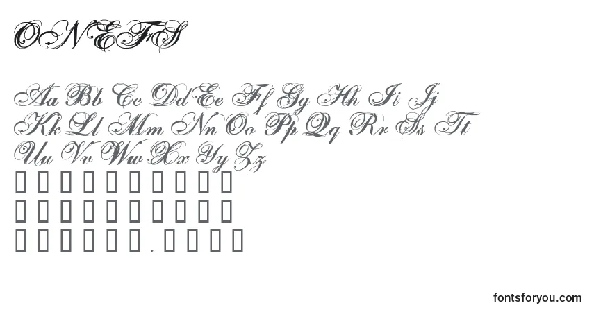 Schriftart ONEFS    (136113) – Alphabet, Zahlen, spezielle Symbole