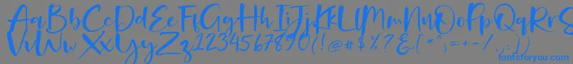 Onelove Free Personal Use-Schriftart – Blaue Schriften auf grauem Hintergrund