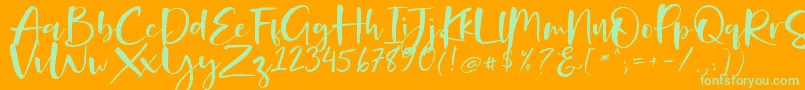 Onelove Free Personal Use Font – Green Fonts on Orange Background