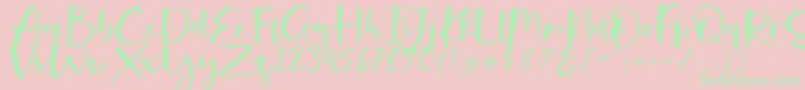 Onelove Free Personal Use-Schriftart – Grüne Schriften auf rosa Hintergrund