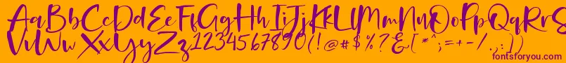 Onelove Free Personal Use Font – Purple Fonts on Orange Background