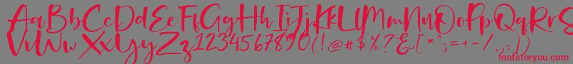 フォントOnelove Free Personal Use – 赤い文字の灰色の背景