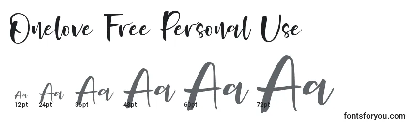 Onelove Free Personal Use Font Sizes