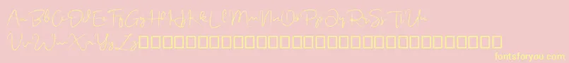 onelove Font – Yellow Fonts on Pink Background