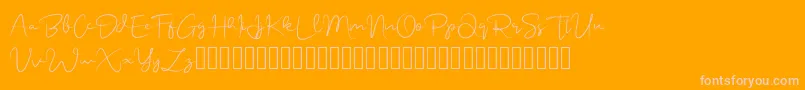 onelove Font – Pink Fonts on Orange Background