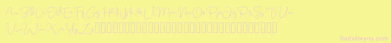 onelove Font – Pink Fonts on Yellow Background