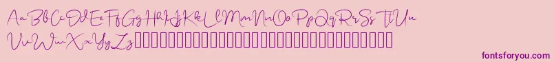 onelove Font – Purple Fonts on Pink Background