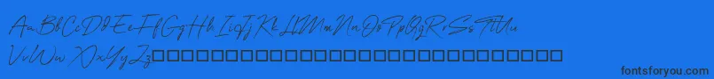 OneSignature-Schriftart – Schwarze Schriften auf blauem Hintergrund