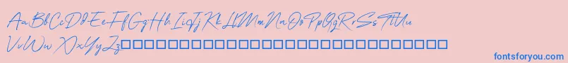 OneSignature Font – Blue Fonts on Pink Background