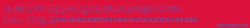 Police OneSignature – polices bleues sur fond rouge