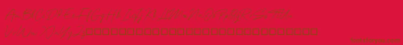 OneSignature Font – Brown Fonts on Red Background