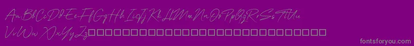 OneSignature-Schriftart – Graue Schriften auf violettem Hintergrund