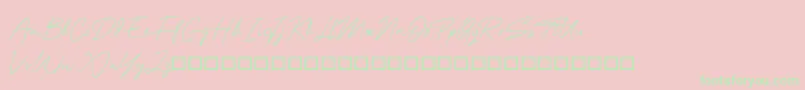 OneSignature Font – Green Fonts on Pink Background