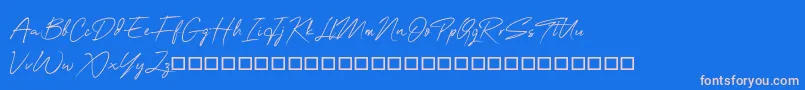 Fonte OneSignature – fontes rosa em um fundo azul