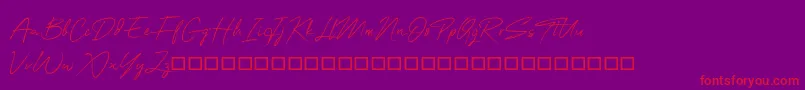 OneSignature Font – Red Fonts on Purple Background