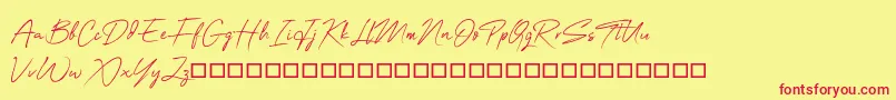 OneSignature Font – Red Fonts on Yellow Background