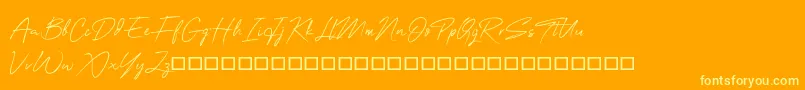 OneSignature Font – Yellow Fonts on Orange Background