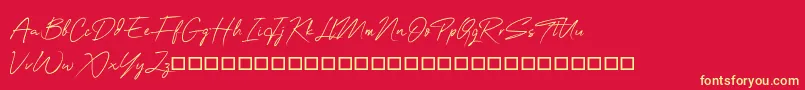 OneSignature Font – Yellow Fonts on Red Background