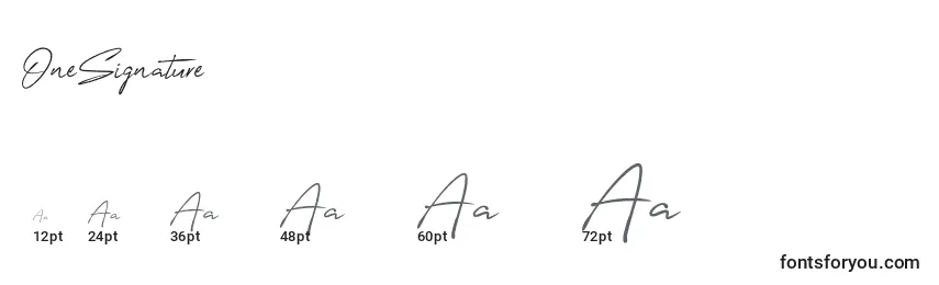 OneSignature Font Sizes