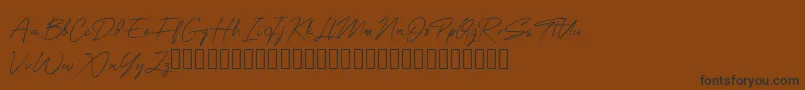 Saiba mais sobre a fonte OneSignature Fonte OneSignature – fontes pretas em um fundo marrom