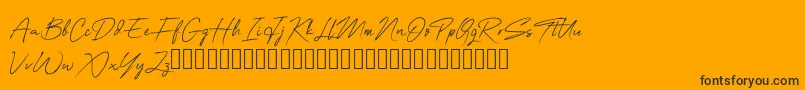 Fonte OneSignature – fontes pretas em um fundo laranja